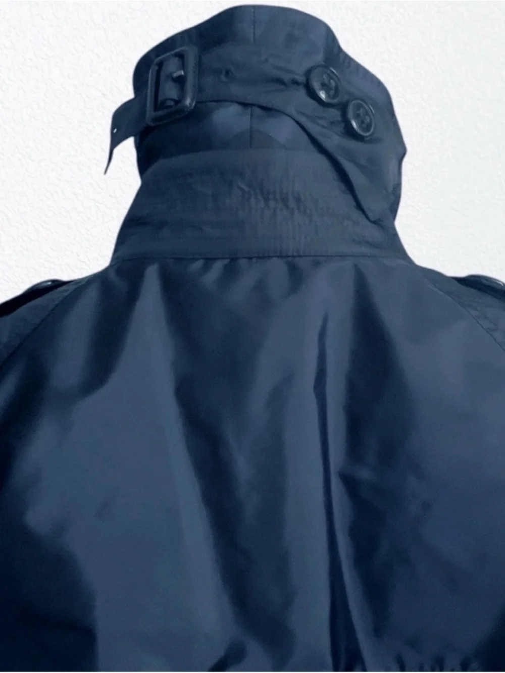 Burberry Classic Double Breasted Trench Raincoat Iconic Navy Polyamide SZ 4 - Picture 11 of 14